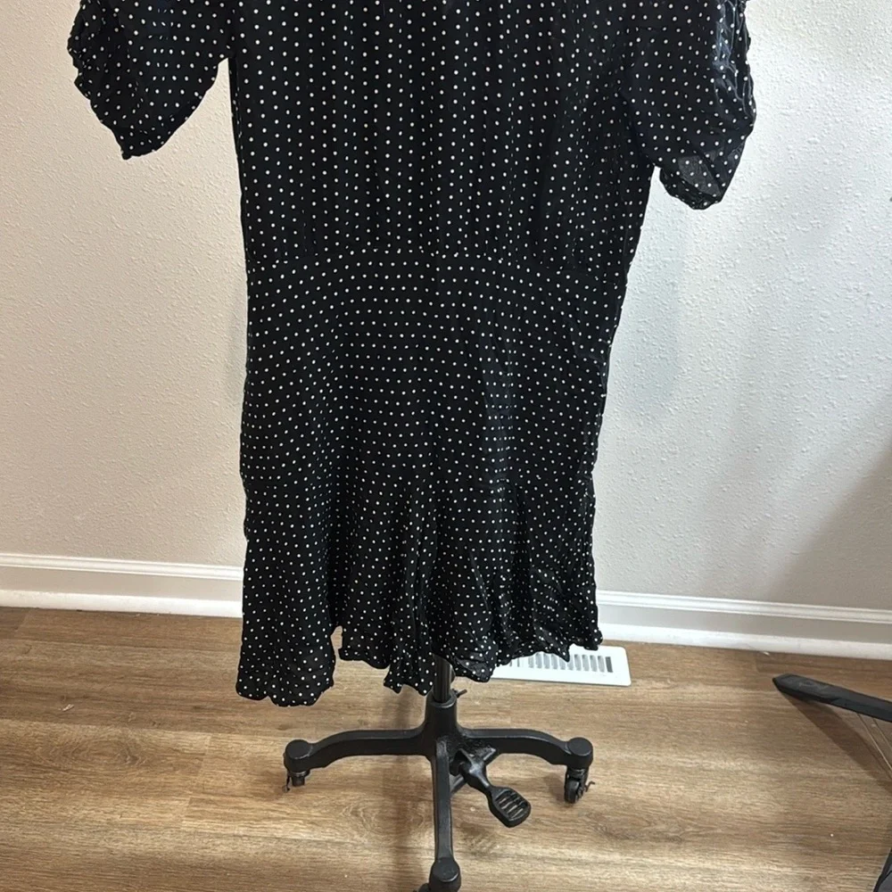 Free People Black and White Ruffled Mini Sundress